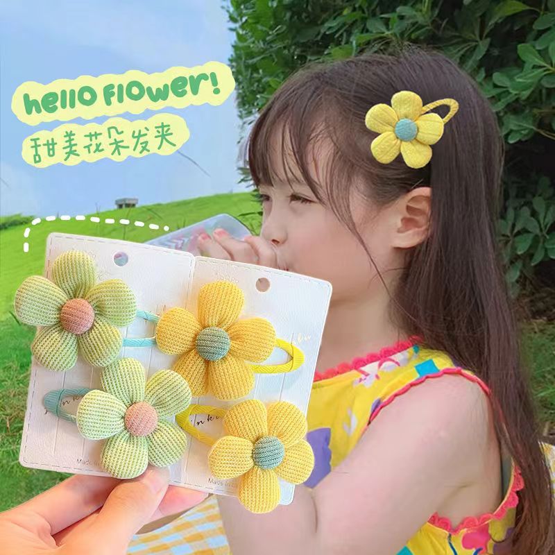 儿童花夹子头饰发夹甜美花朵发卡小女孩刘海碎发侧边bb夹宝宝发饰