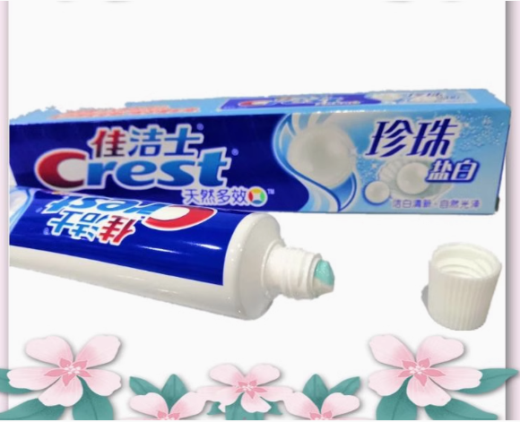 佳洁士盐白牙膏天然多效洁白牙齿清洁薄荷家庭装防蛀固齿