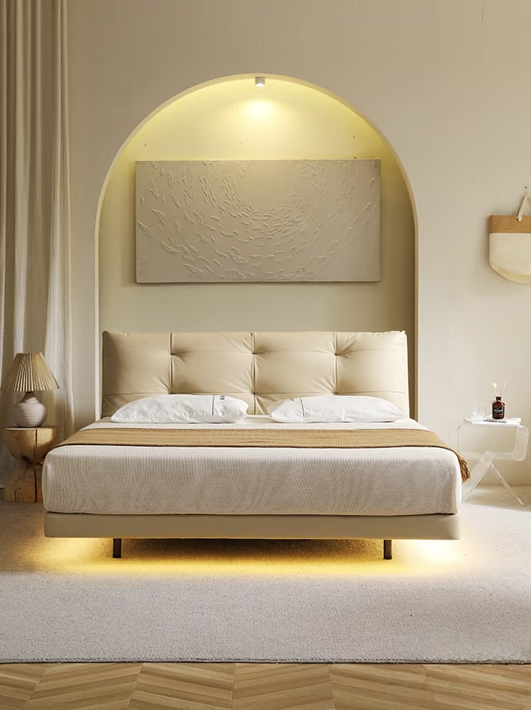 仙女床 真皮 卧室奶油风、法式复古、意式极简风格